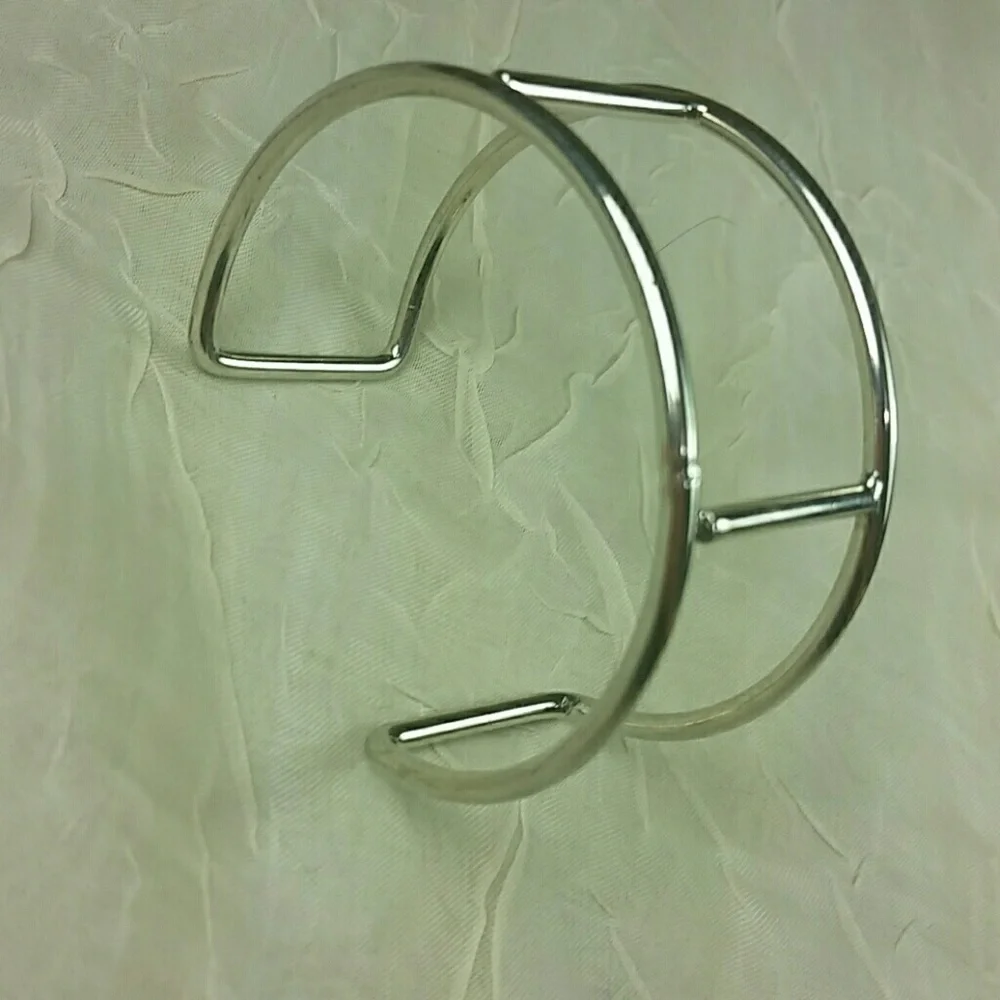 Silvertone open bracelet bangle